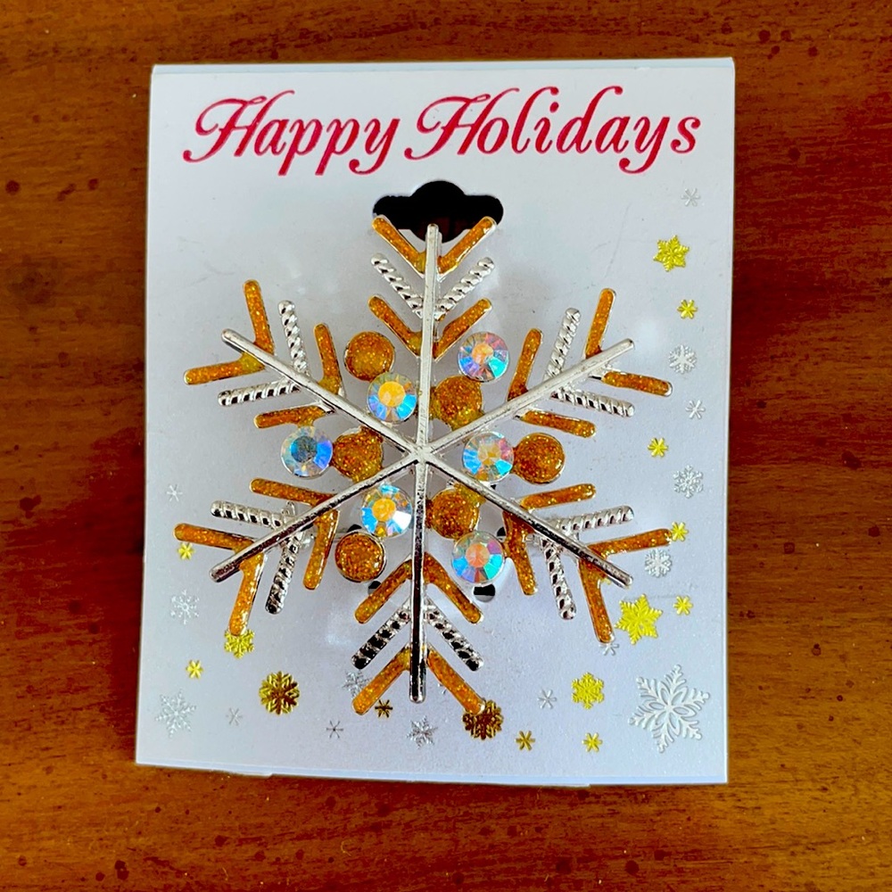 Holiday broach. Just in time. Brand new. -2”X2”